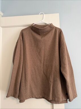 L.L.Bean Speckled Taupe Funnel Neck Sweatshirt
